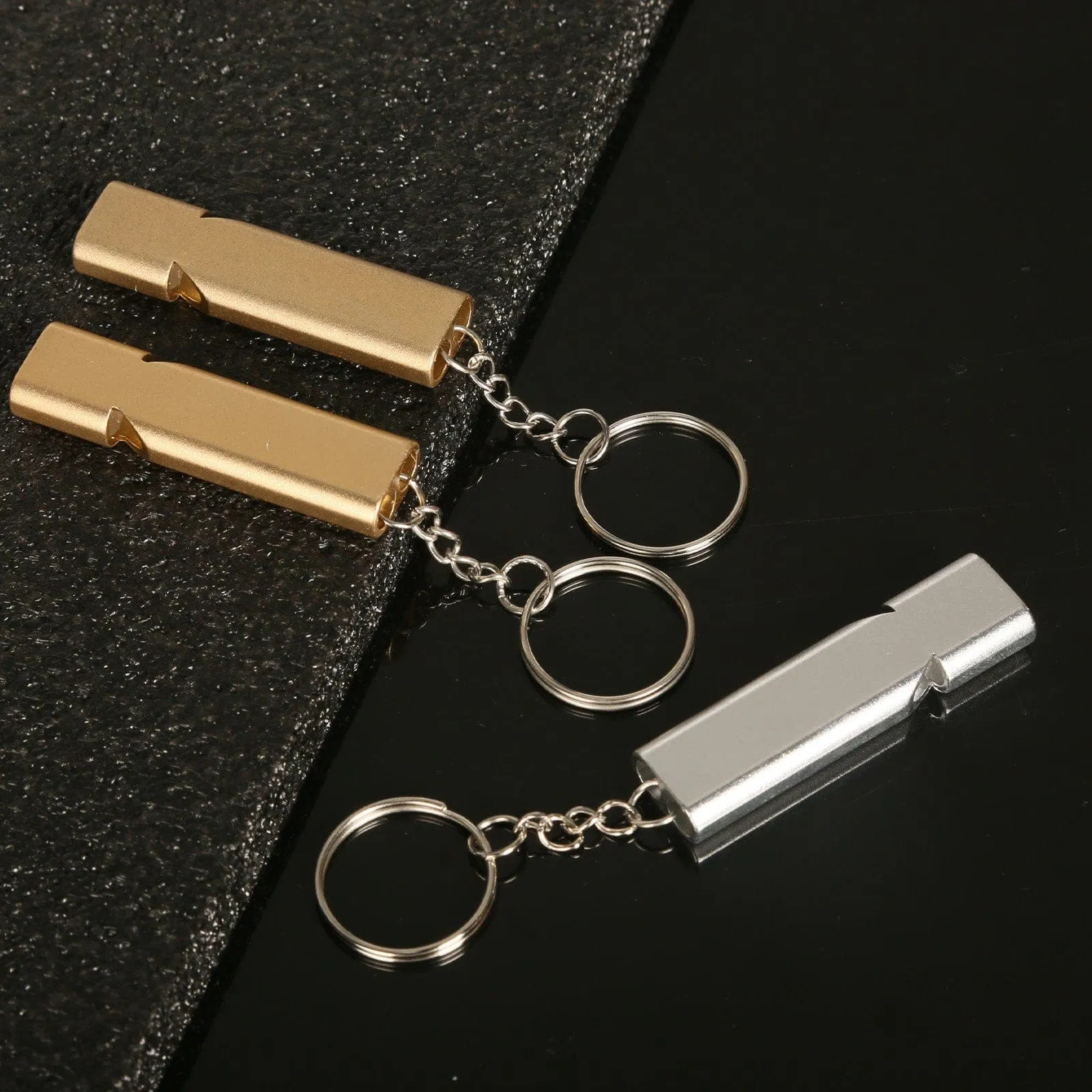 10 Pcs Gold and Silver Emergency Whistle