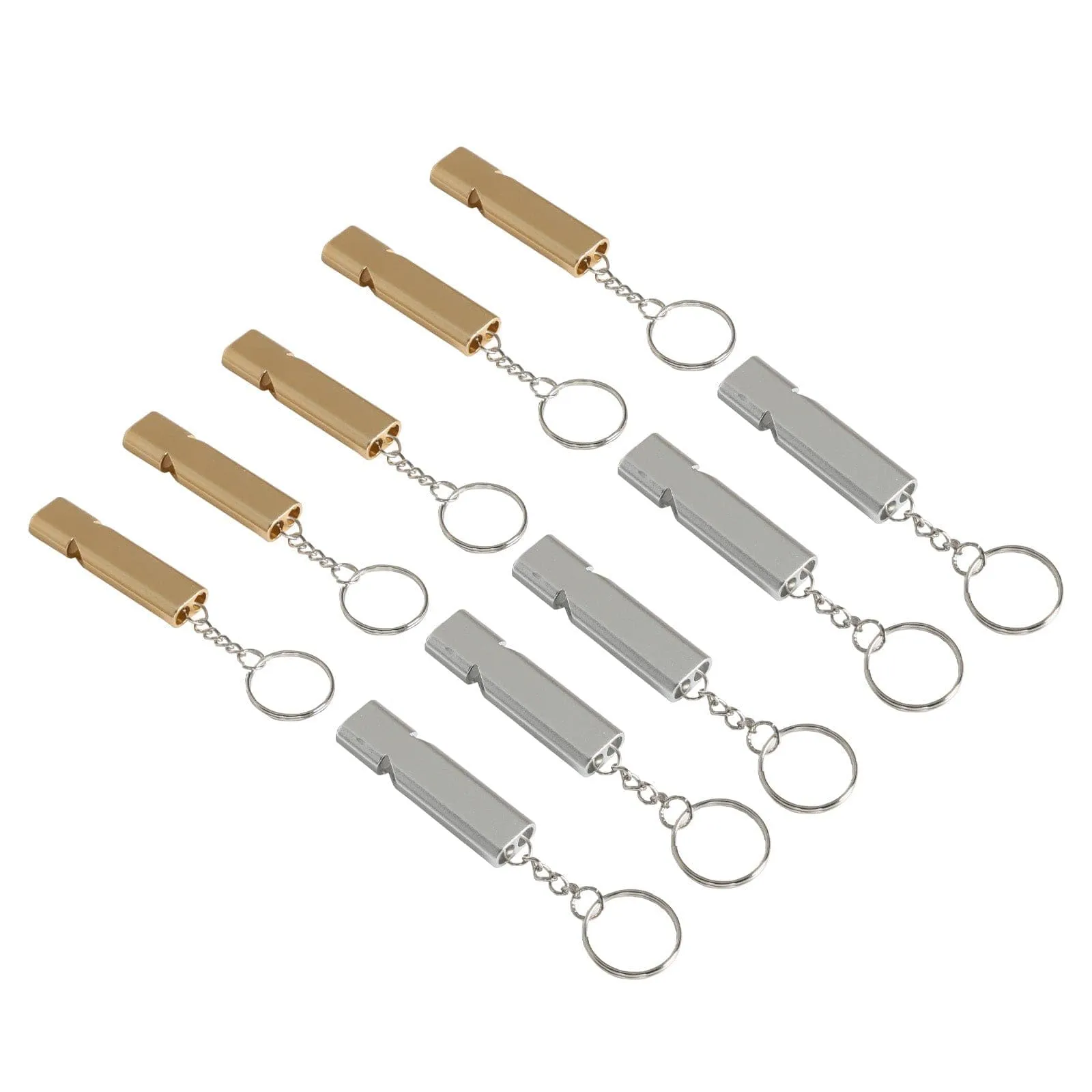 10 Pcs Gold and Silver Emergency Whistle