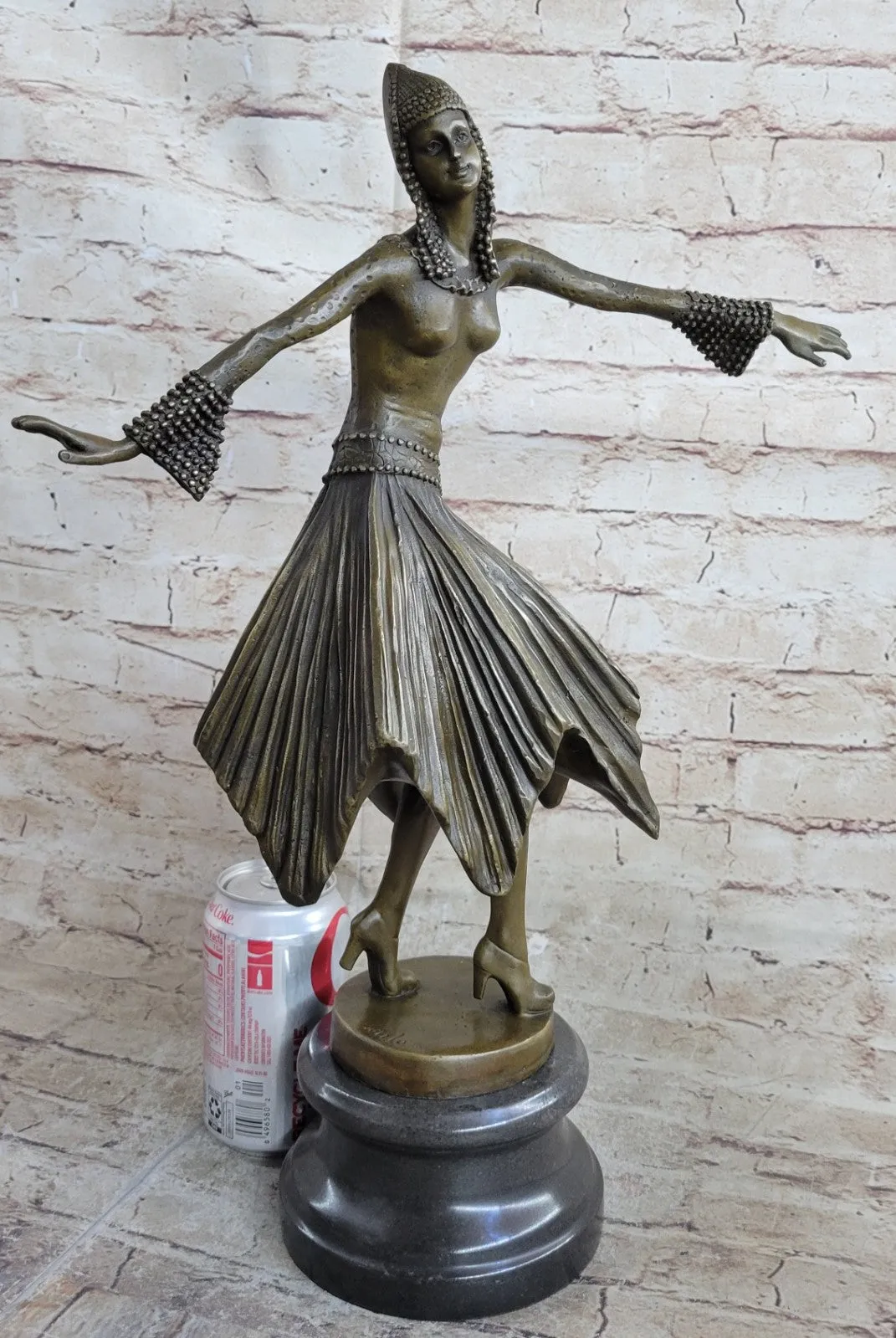 100% Solid genuine Bronze M.Lopez Dancer Home office Decoration Decor Figurine