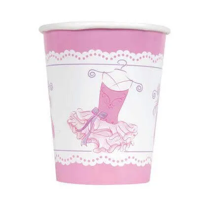 9oz Pink Ballerina Paper Cups (8ct)