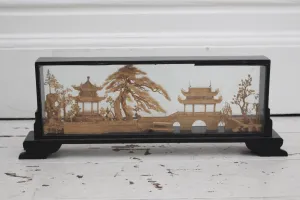 A Vintage Cork Sculpture of a Japanese Landscape