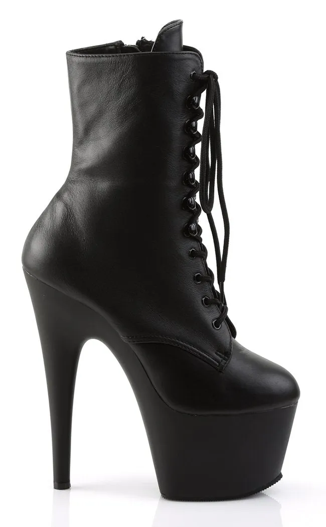 ADORE-1020 Black Leather Ankle Boots