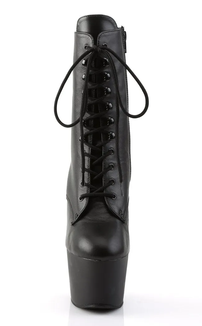 ADORE-1020 Black Leather Ankle Boots