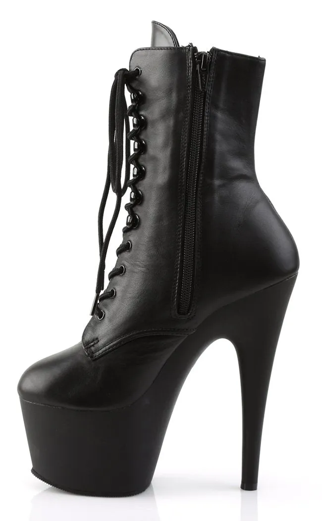 ADORE-1020 Black Leather Ankle Boots