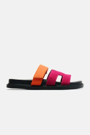 Agnes Flat Sandals - Pink/combo