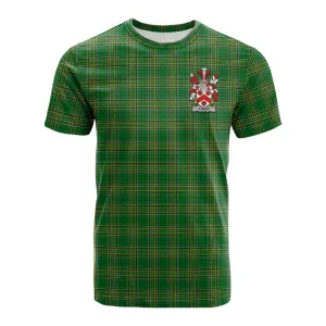 Agnew Irish Clan Tartan Cotton T-shirt with Coat of Arms