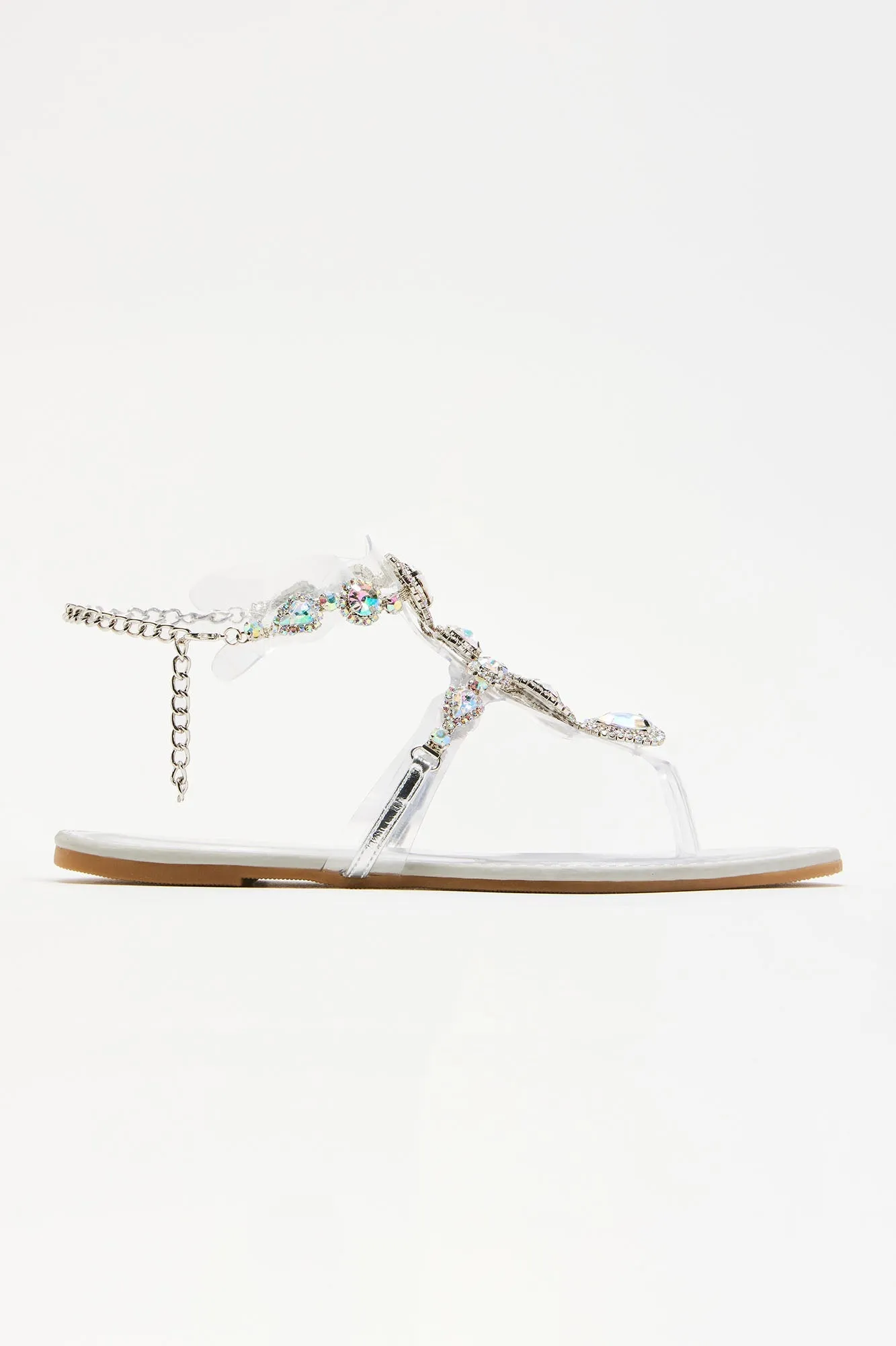 Amozae-Aislinn Embellished Strappy Sandals - Silver