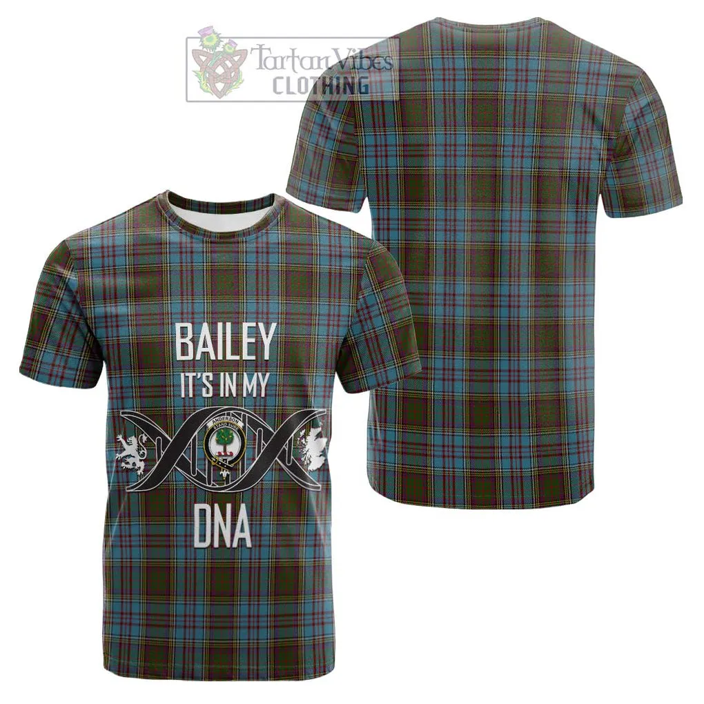 Anderson Tartan Cotton T-shirt with Family Crest DNA In Me Style