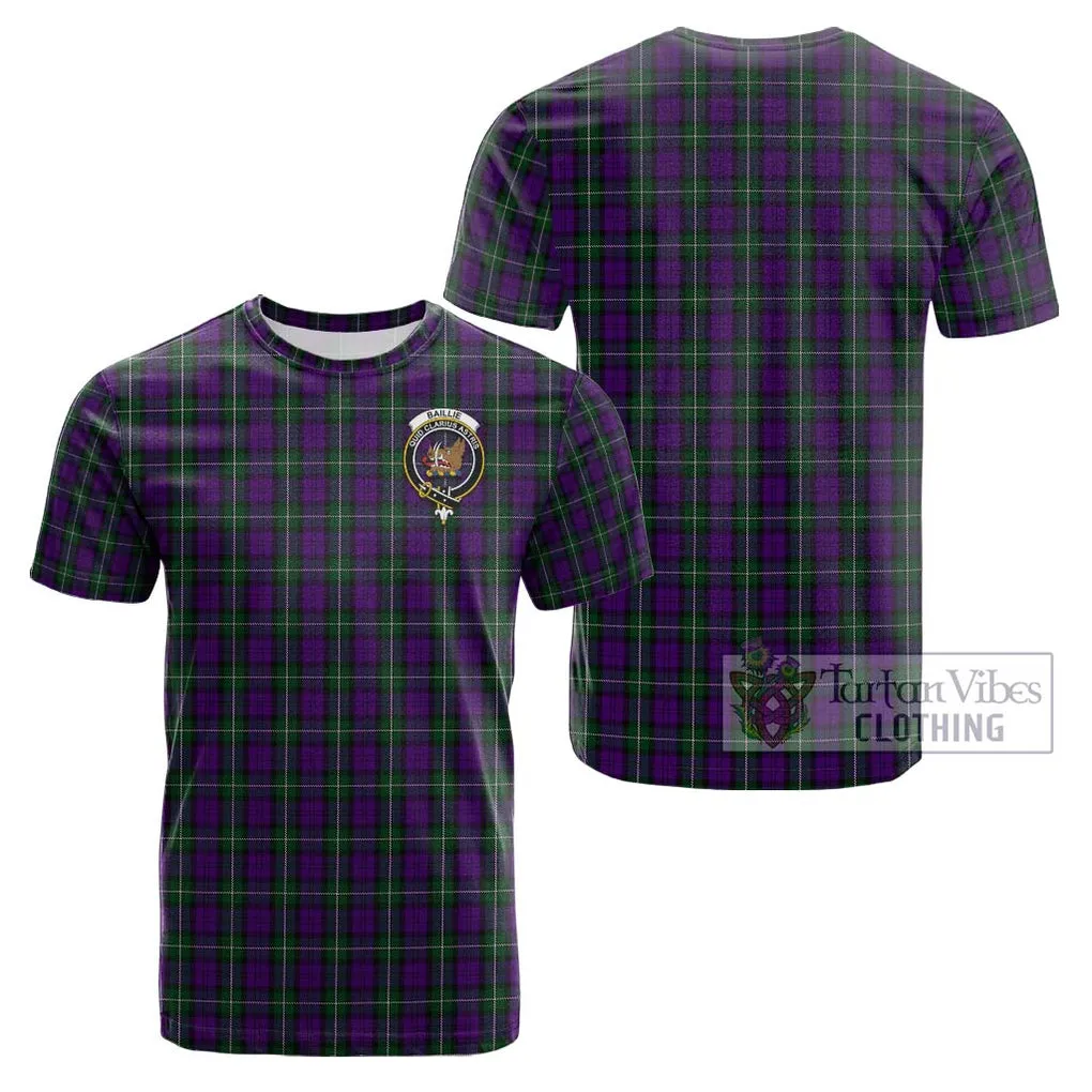 Baillie Highland Society Tartan Cotton T-Shirt with Family Crest