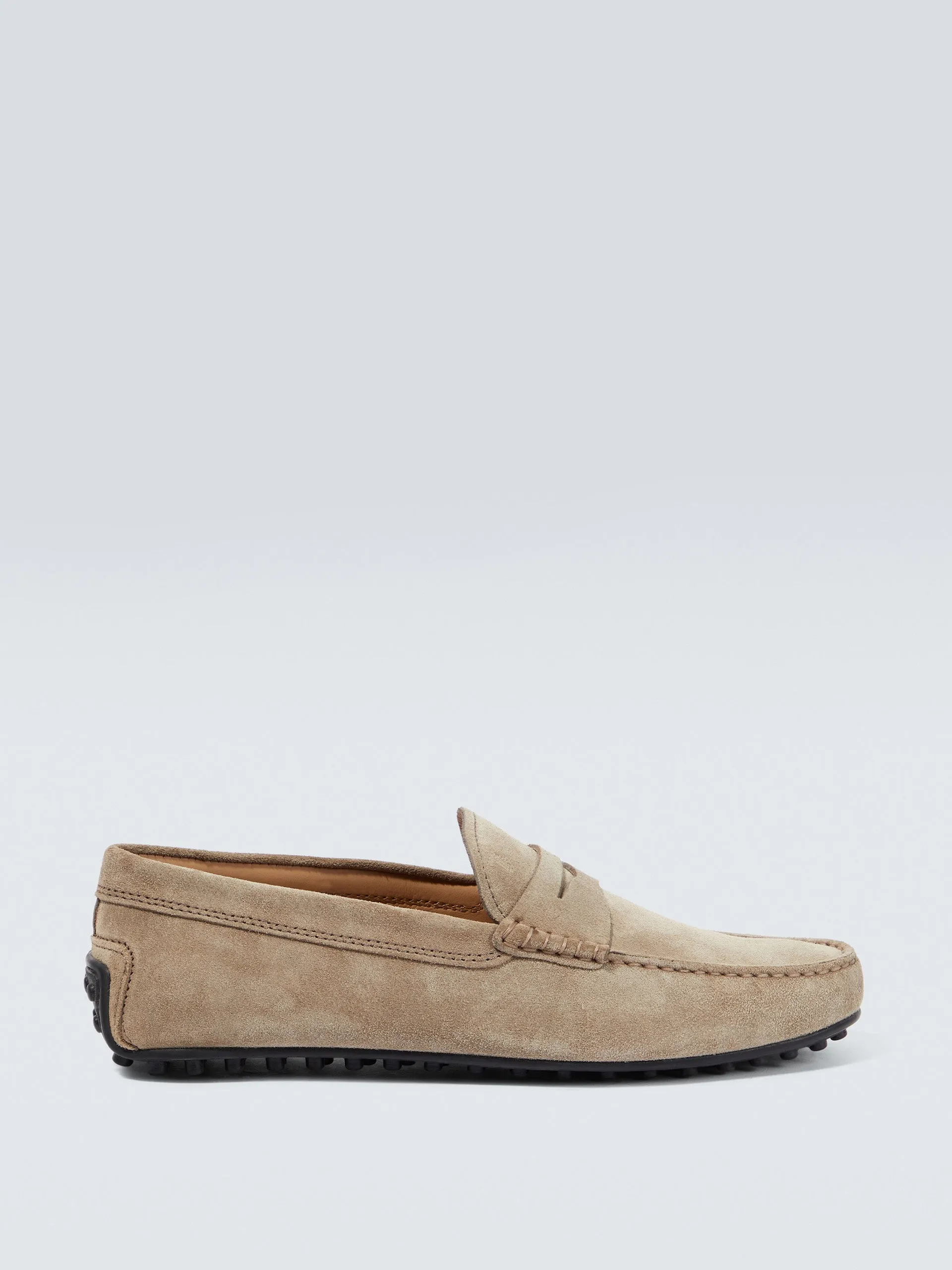 Beige suede loafers