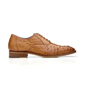 Belvedere Orlando in Antique Peanut Genuine Ostrich Quill Oxfords