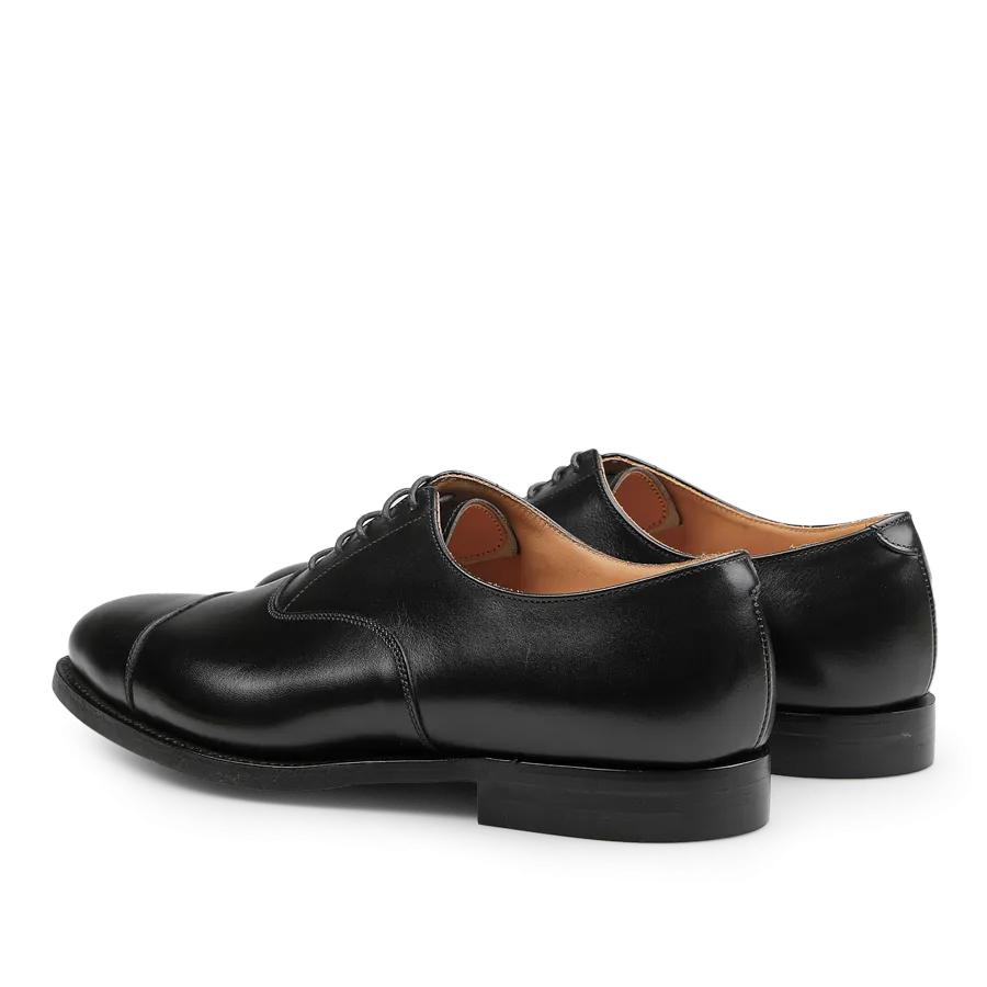 Black Calf Leather Connaught Cap Oxfords