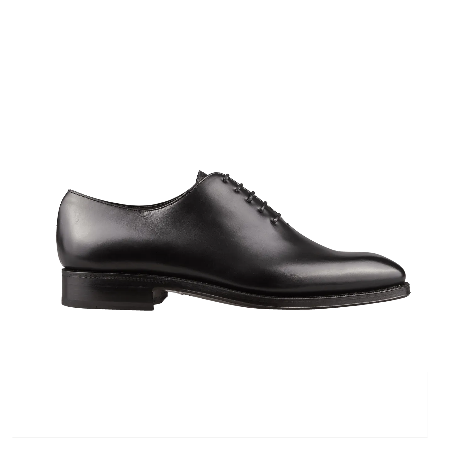 Black Calf Leather Wholecut Rain Oxford Shoes