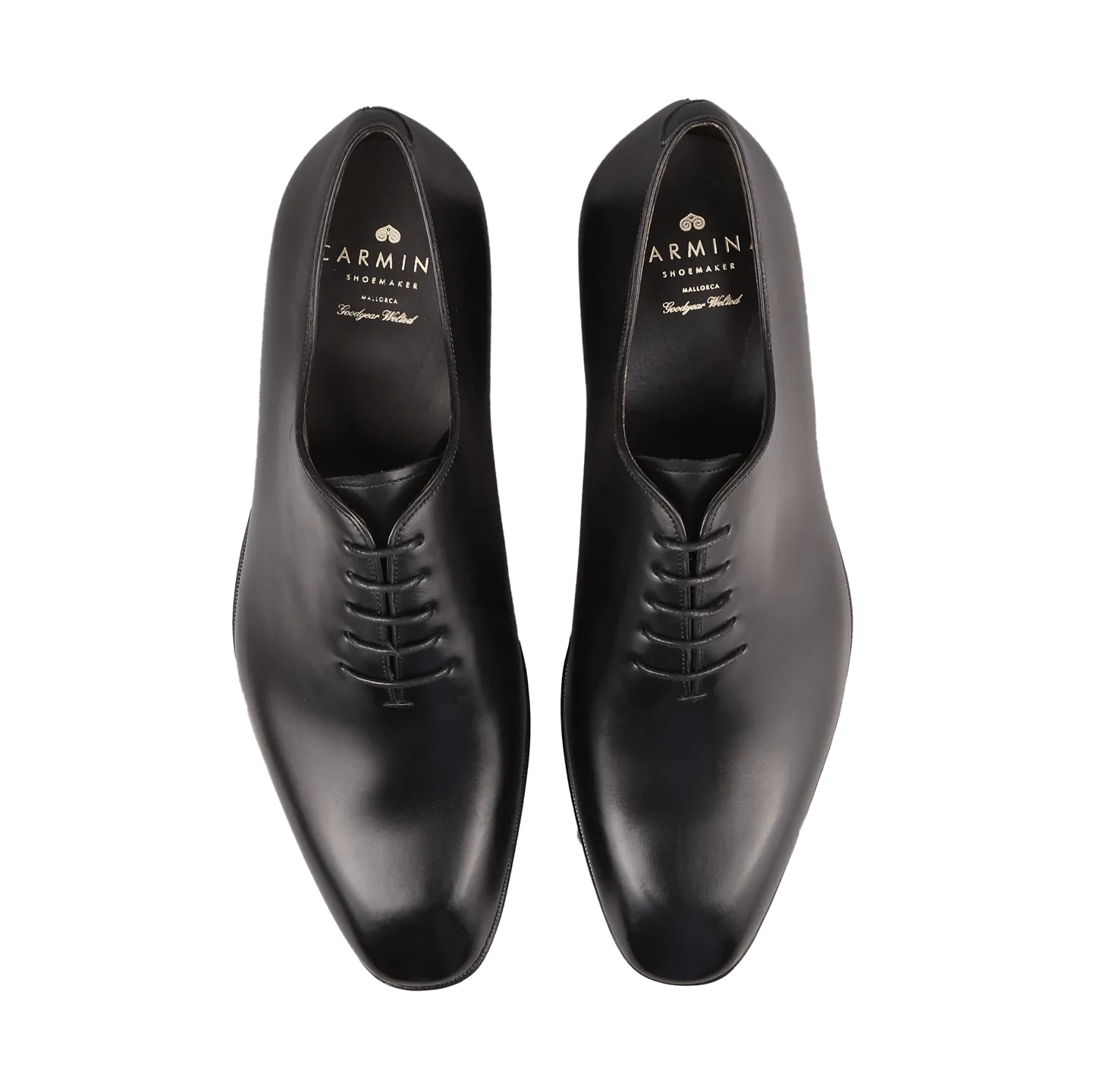 Black Calf Leather Wholecut Rain Oxford Shoes