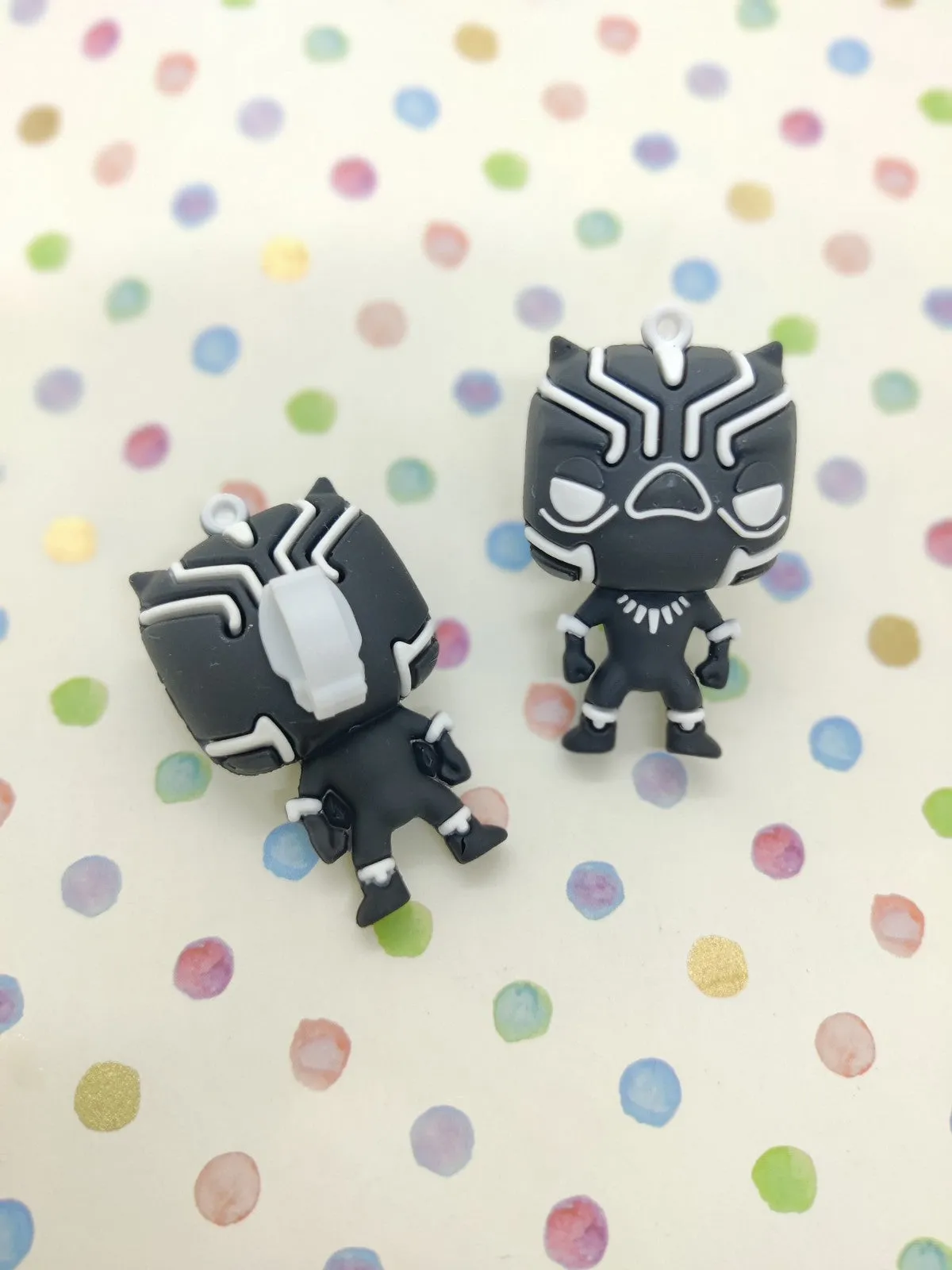 BLACK PANTHER SHOE CHARMS - BLACK