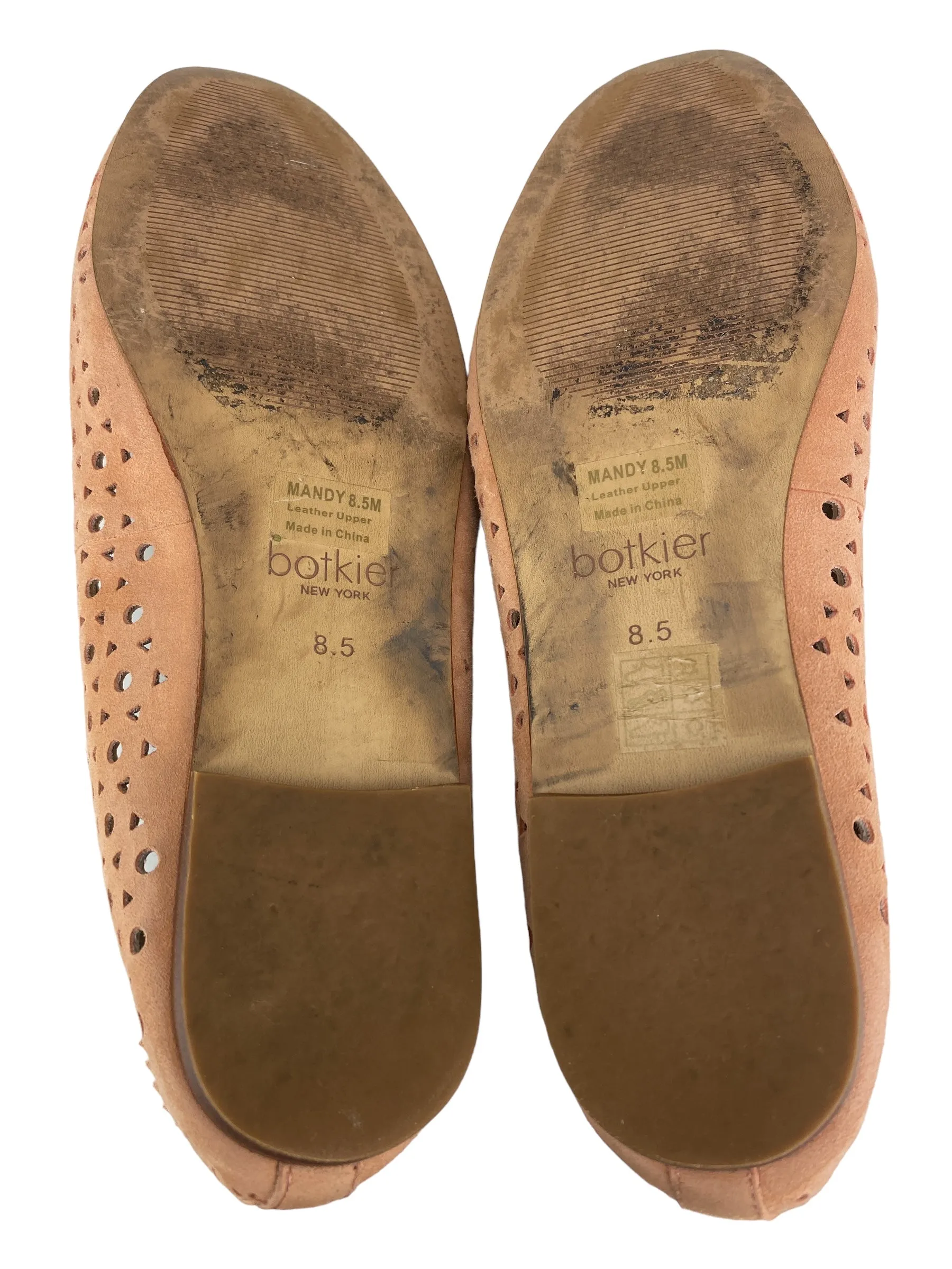 Botkier Women's Mandy Perforated Ballet Flats Blush Size 8.5