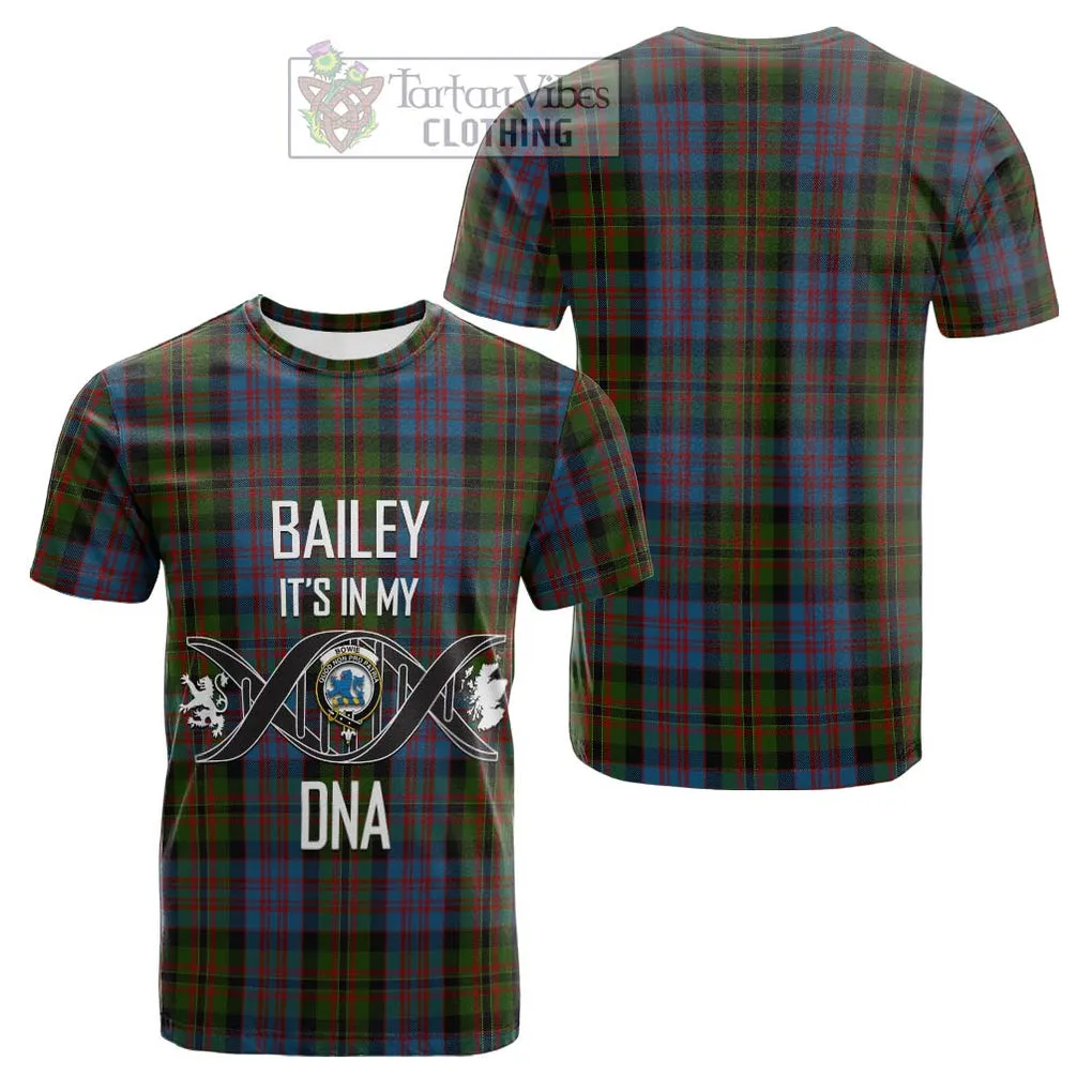 Bowie Tartan Cotton T-shirt with Family Crest DNA In Me Style