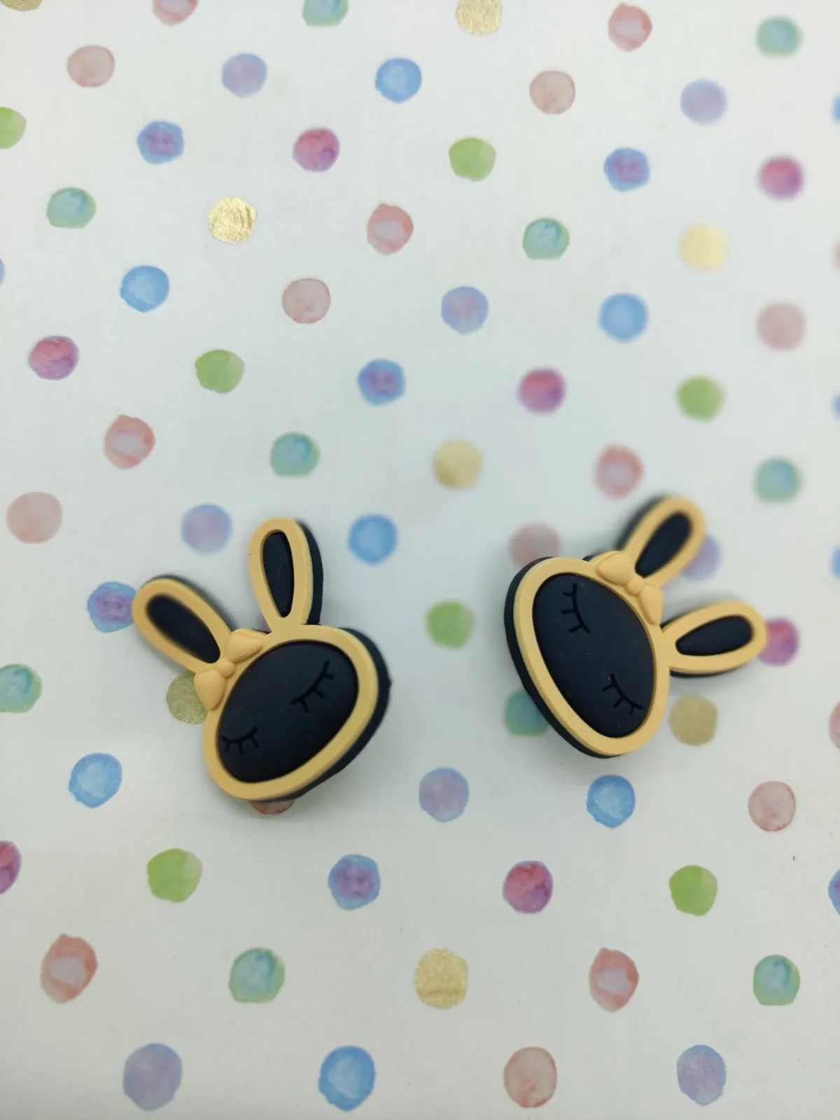 BUNNY SHOE CHARMS - BLACK