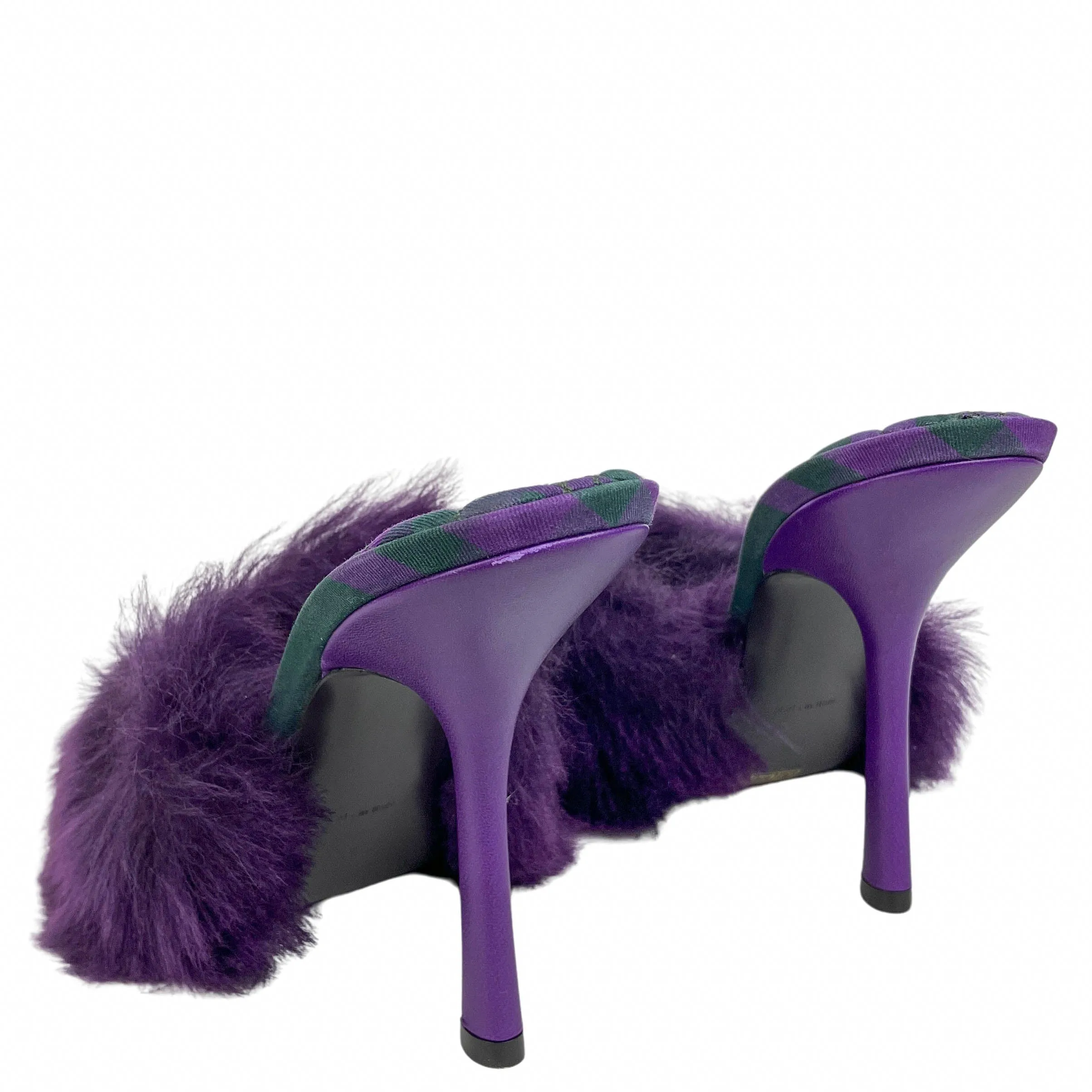 Burberry Minnie Fur Heels in Purple