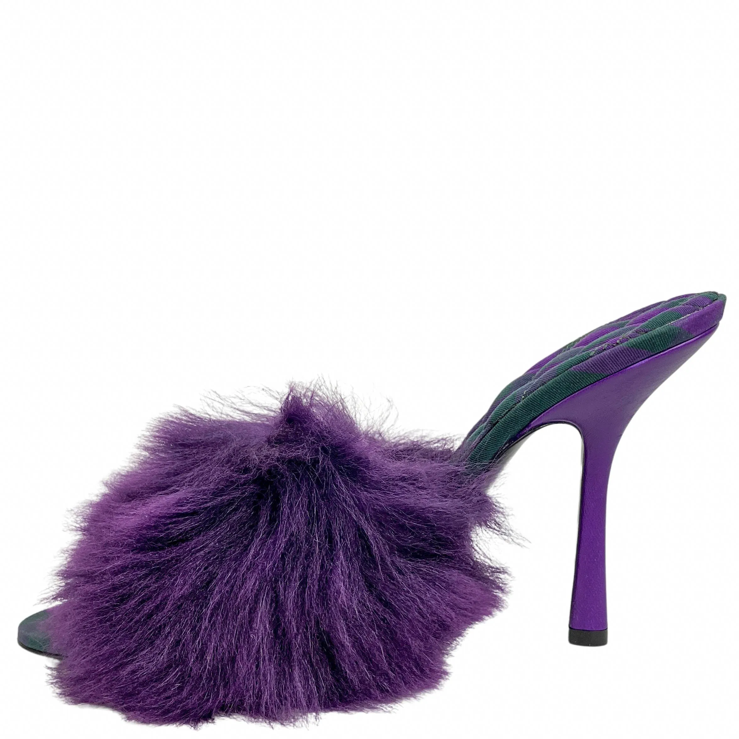 Burberry Minnie Fur Heels in Purple