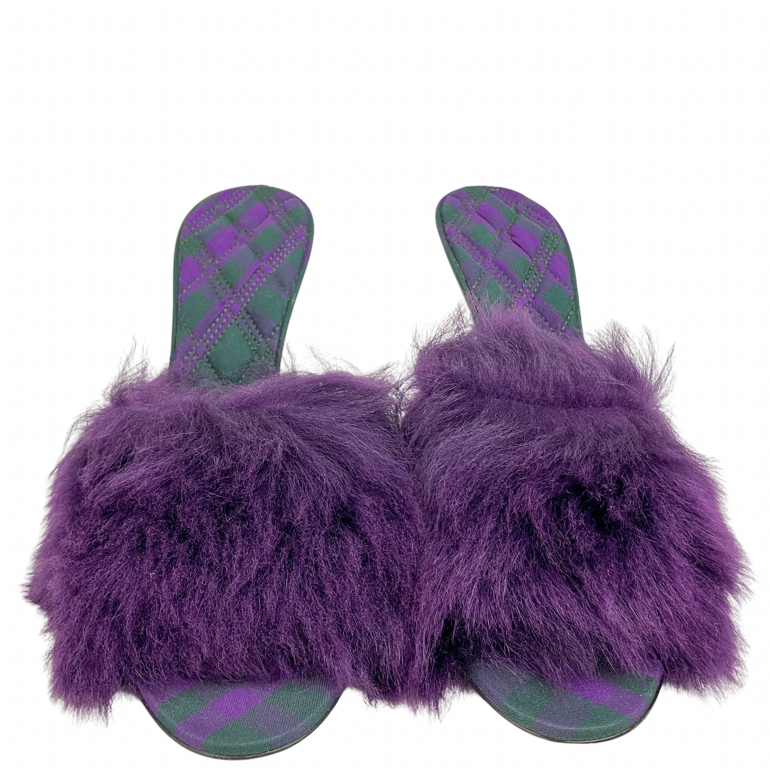 Burberry Minnie Fur Heels in Purple