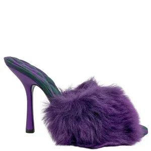 Burberry Minnie Fur Heels in Purple