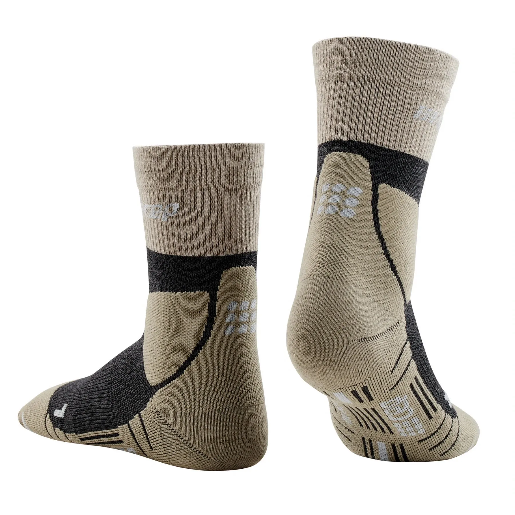 CEP | Hiking Merino Mid Cut Compression Socks | Women's | Sand/Grey