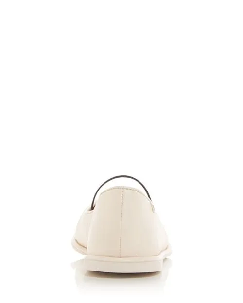 COACH Women's Emilia Square Toe Flats in Ivory/Cream