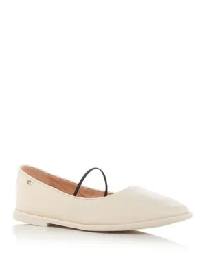 COACH Women's Emilia Square Toe Flats in Ivory/Cream