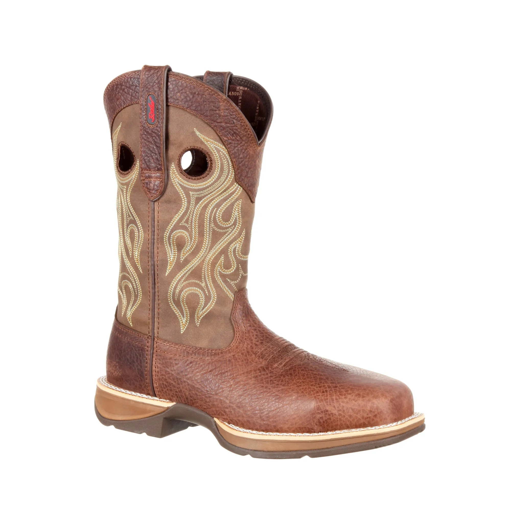 Durango Mens Brown/Tan Leather CT WP Western Work Boots