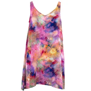 Floaty Asymmetrical Summer Dress  - Pastel Fireworks