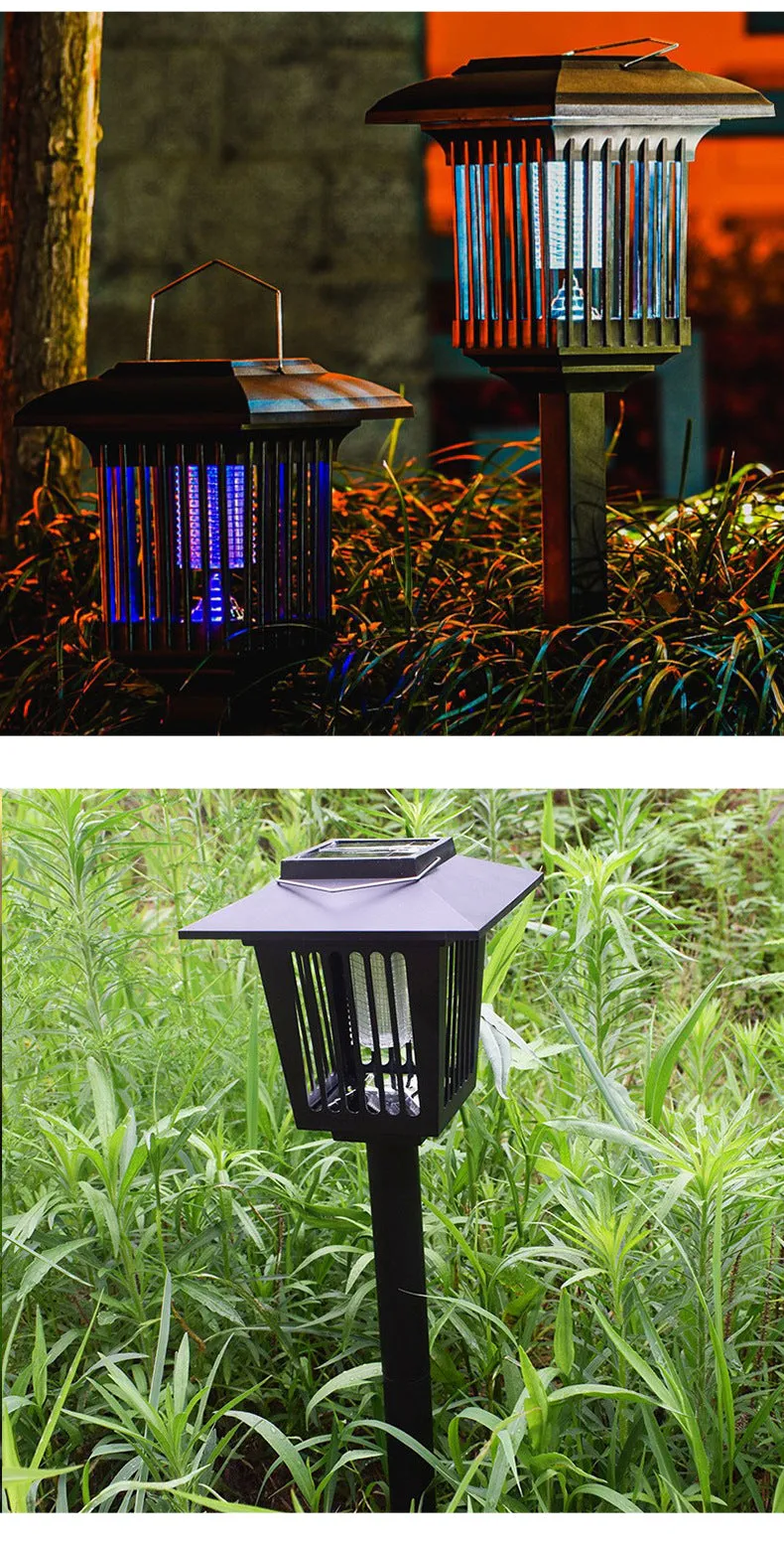 Garden Lamp Solar Retro Outdoor Mosquito Trap Lamp Courtyard Mosquito Trap Garden Rainproof In-Ground Lawn Lamp