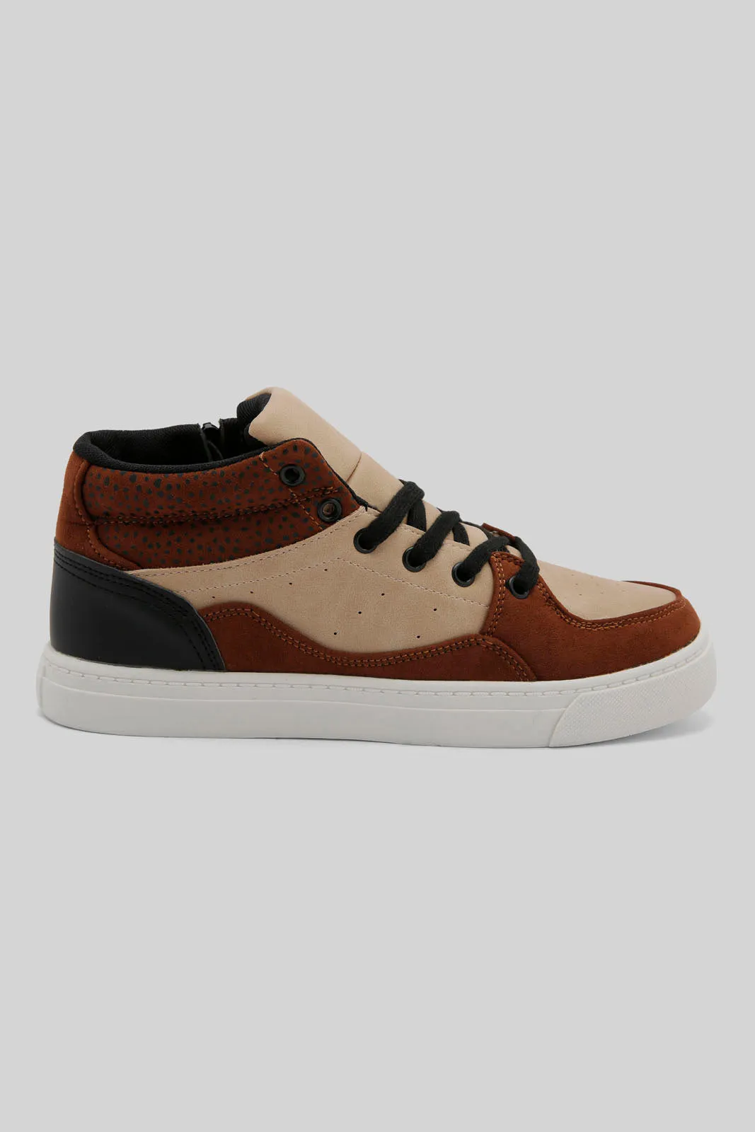 Girls Brown High Top Sneaker