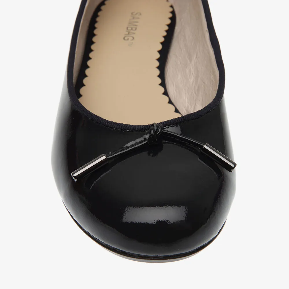 Grace Navy Patent Leather Ballet Flat