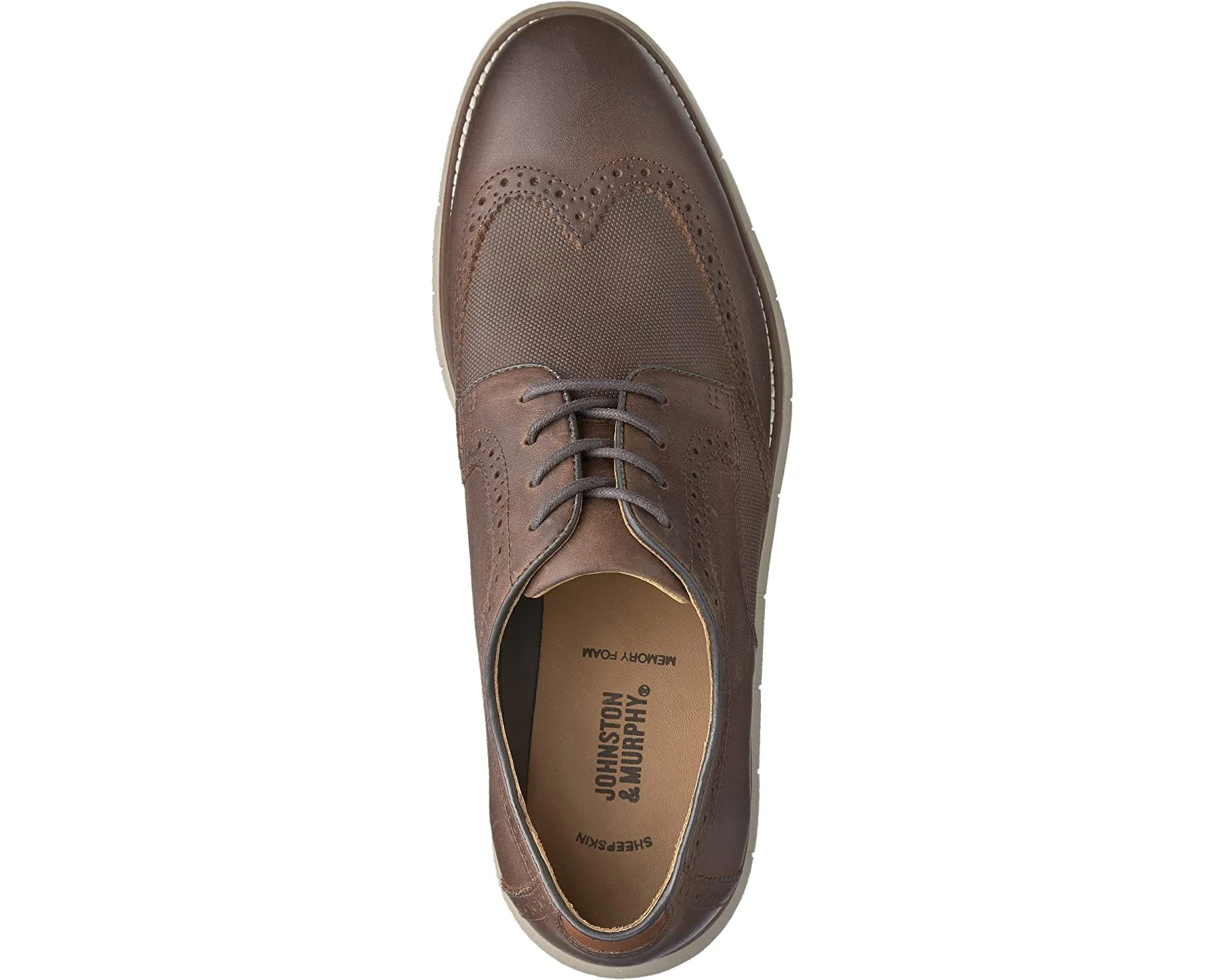 Holden Embossed Wing Tip Johnston & Murphy Oxfords, brown