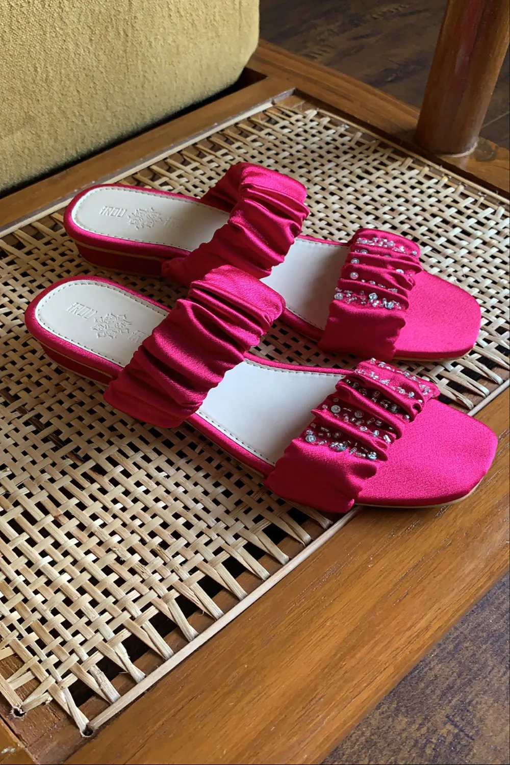 Inara Ruffle Flats, Fuschia Pink