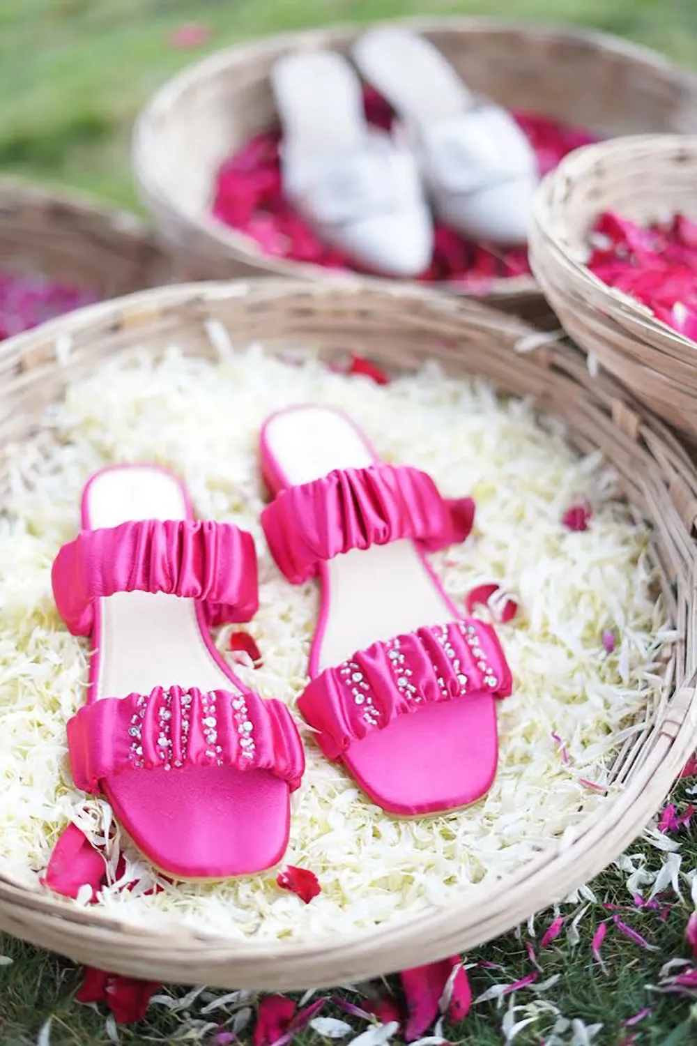 Inara Ruffle Flats, Fuschia Pink