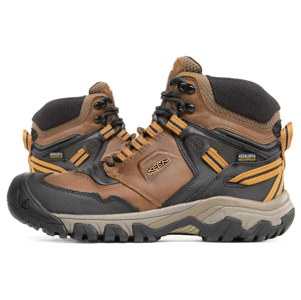 Keen Mens Boots Ridge Flex Mid Lace-Up Ankle Outdoor Hiking Leather Textile - UK 8.5