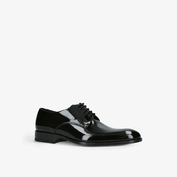 Loake leather oxfords with bow, black