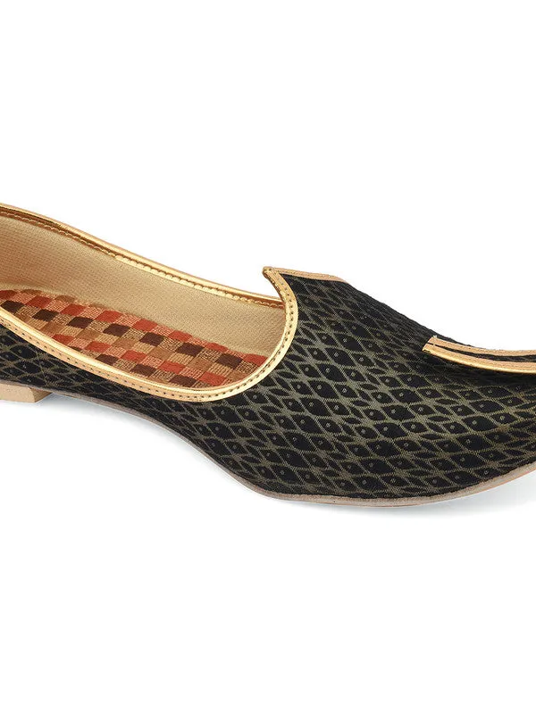 Men's Indian Ethnic Party Wear Black Footwear - Desi Colour