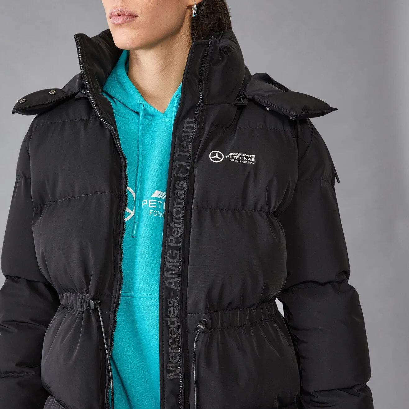 Mercedes AMG Petronas F1 Women's Padded Jacket - Black