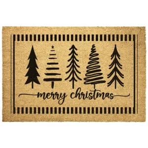 Merry Christmas Trees Door Mat Rug