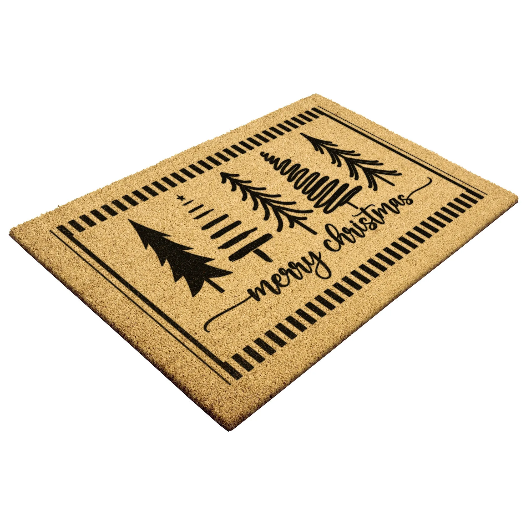 Merry Christmas Trees Door Mat Rug