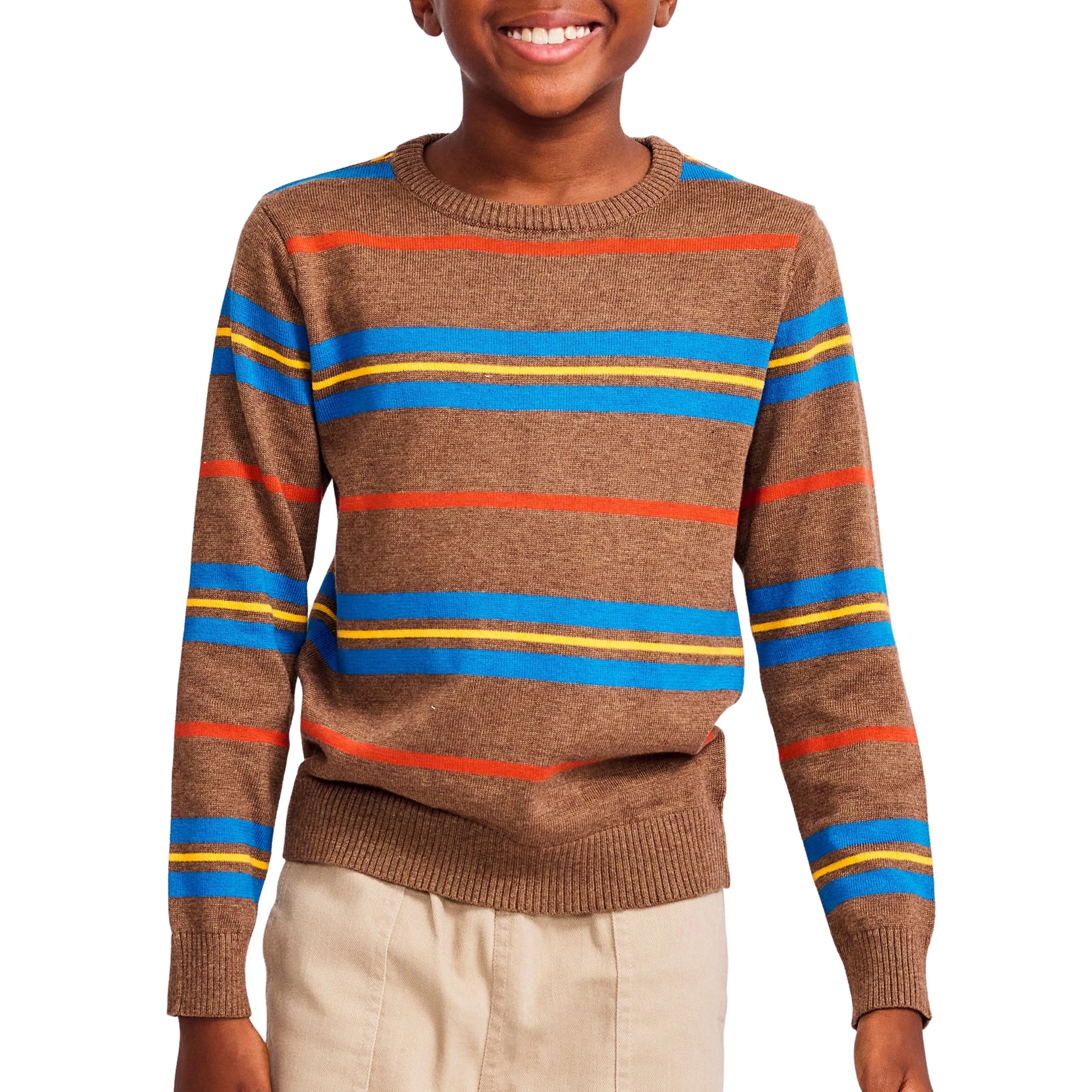 Multi Stripe Crewneck Sweater