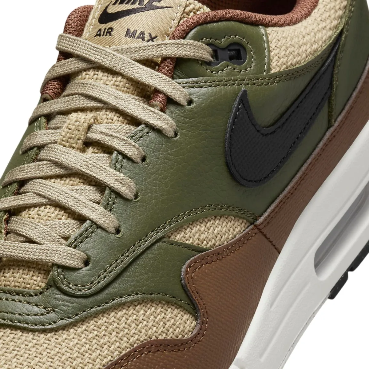 Nike Men's Air Max 1 Essential Premium Neutral Olive/Cargo Khaki/Cacao Wow/Black