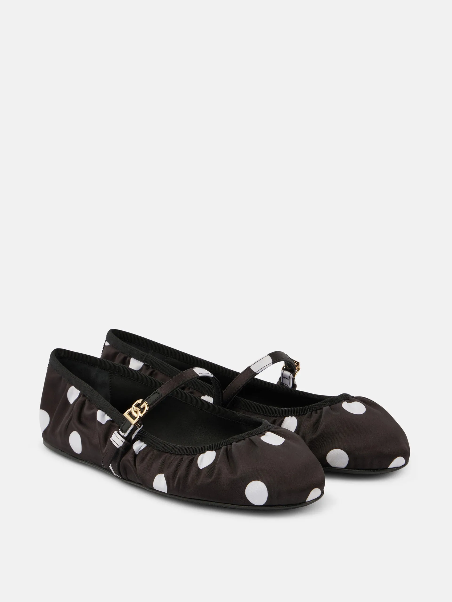 Odette polka-dot satin ballet flats