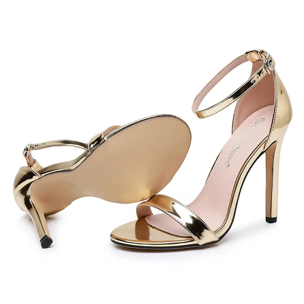 Open Toe Brief Ankle-Strap Casual High Heels