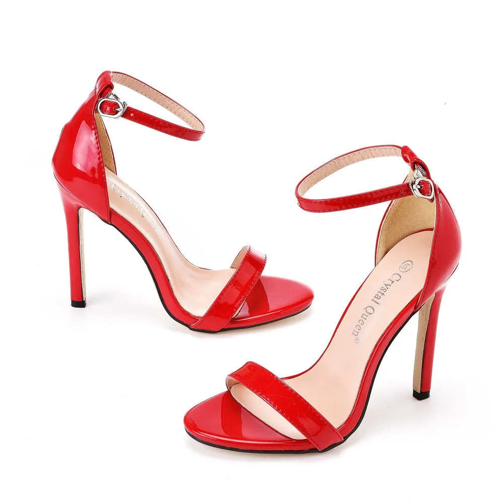 Open Toe Brief Ankle-Strap Casual High Heels