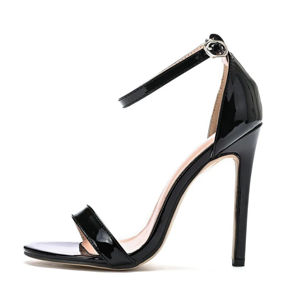 Open Toe Brief Ankle-Strap Casual High Heels