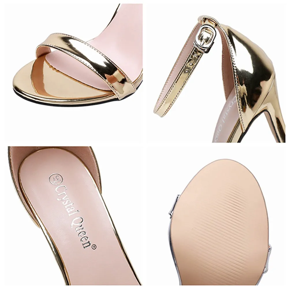 Open Toe Brief Ankle-Strap Casual High Heels